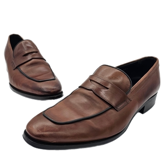 To Boot New York Adam Derrick Portofino Mens Brown Leather Penny Loafer Sz 11.5 - Picture 8 of 14